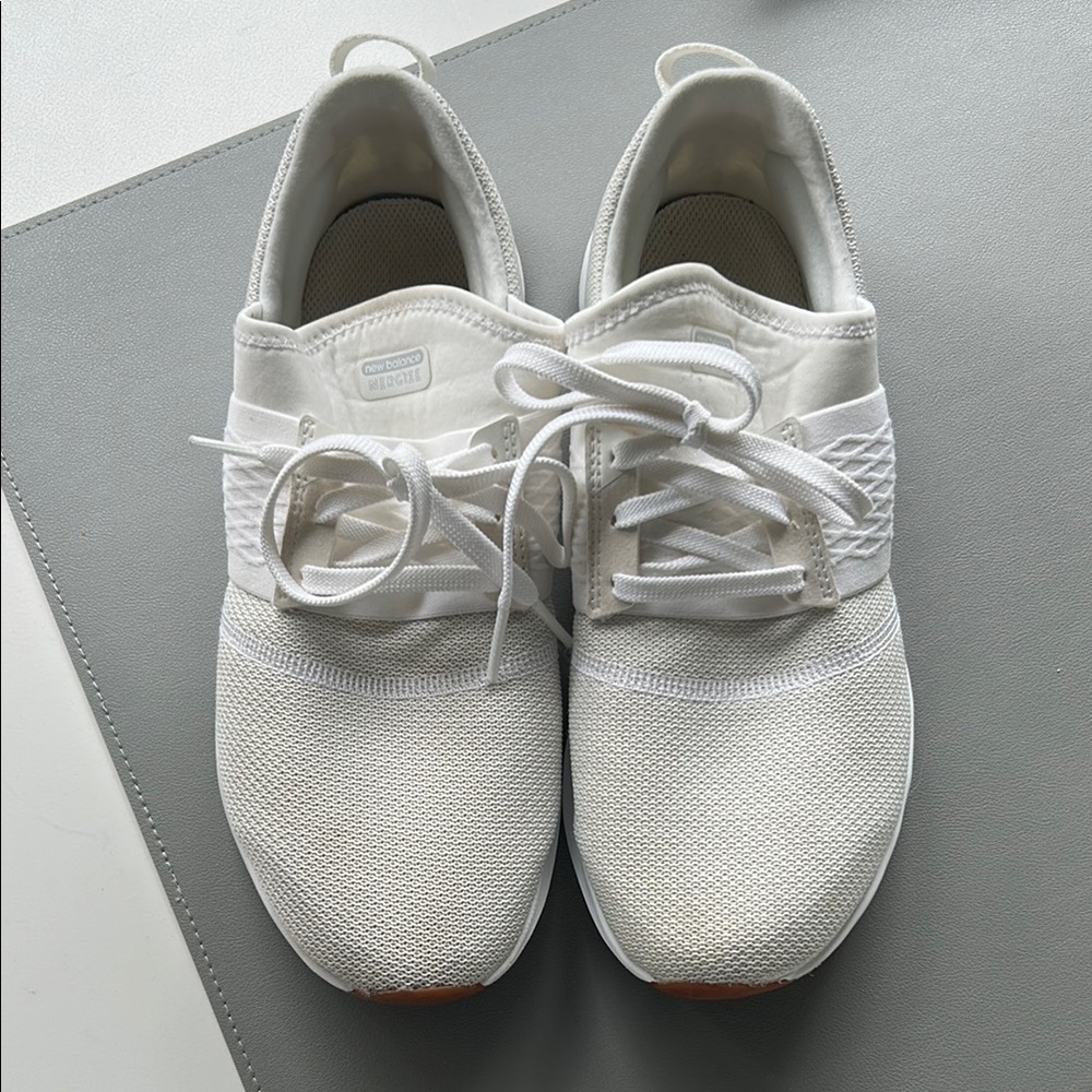 New Balance White Lace-Up Sneakers